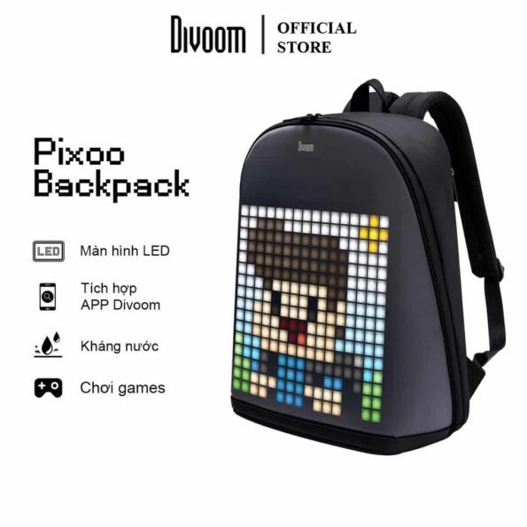Balo Divoom Pixoo Backpack hiển thị màn hình LED 1