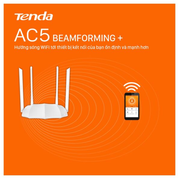 Tenda Thiết bị phát Wifi AC5 Chuẩn AC 1200Mbps – Hãng phân phối chính thức